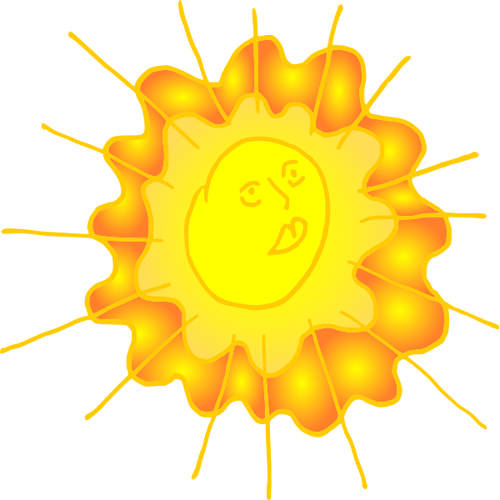 Glänzende Sonne Karikatur ClipArt